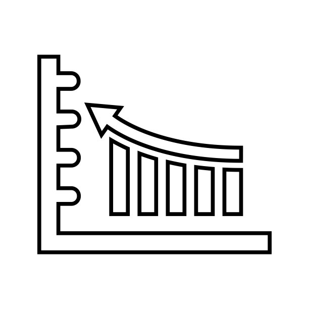 图表、统计、图形轮廓图标：线条艺术矢量图片下载