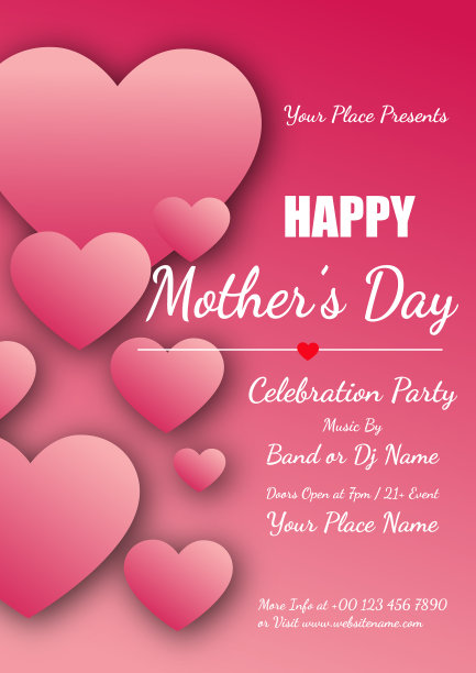 母亲节庆祝派对海报传单设计图片下载