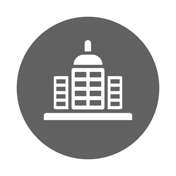 建筑，房子，酒店图标。灰色的矢量图形。图片下载