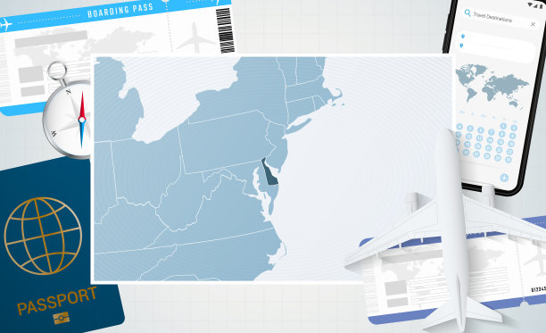 带着特拉华州地图的特拉华州之旅图片下载