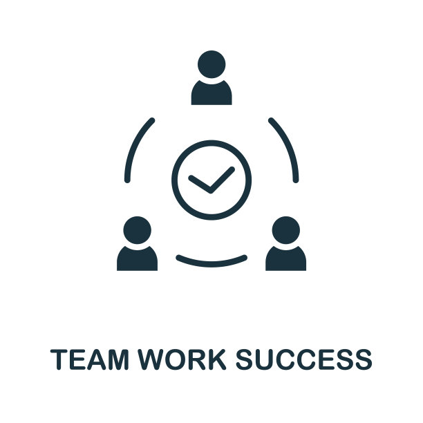 团队合作成功扁平图标彩色元素标志图片下载