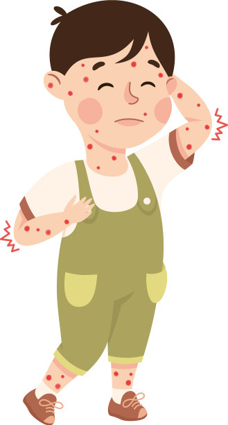 生病的小男孩感到不适，遭受图片下载