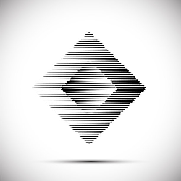 由线条构成的抽象菱形标志图片下载