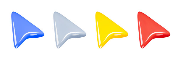 3d渲染箭头光标最小图标孤立在白色背景矢量插图。图片下载