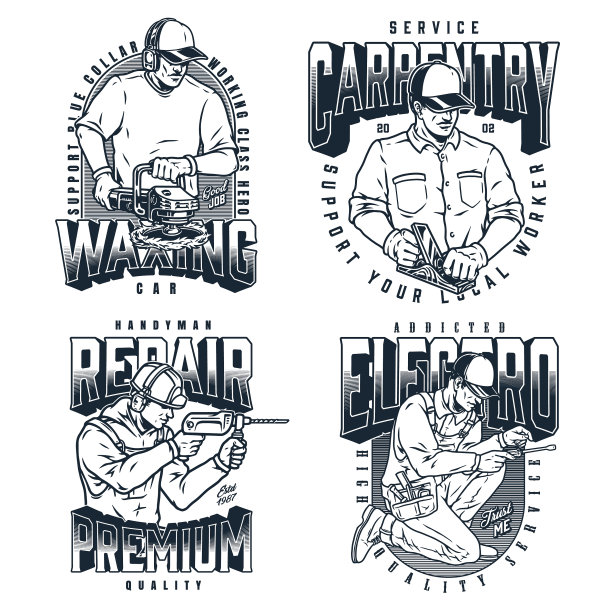 黑白标签设置与体力劳动者图片下载