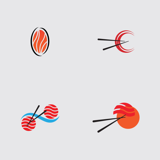 寿司标志模板为日本美食咖啡馆与图片下载