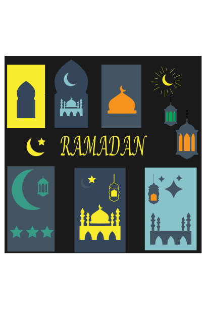 斋月开斋节图标套装收藏图片下载