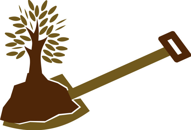 花园铲和树标志图标品牌标识图片下载