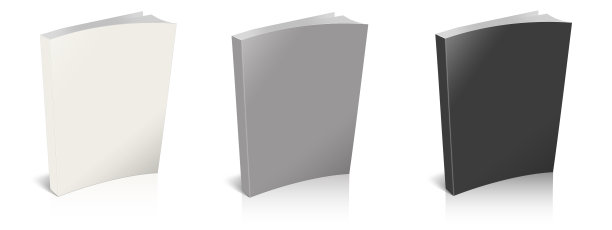 三平装书空白模板白色，灰色和黑色的介绍布局和设计。图片下载