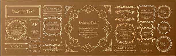 时尚的框架。设计模板。一副华丽的额头。图片下载