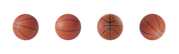 白色背景上孤立的篮球。三维渲染图片下载