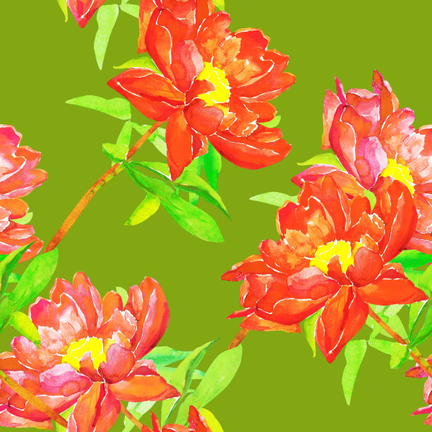 红牡丹图案。图片下载