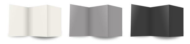 三个小册子空白模板白色，灰色和黑色的介绍布局和设计。图片下载