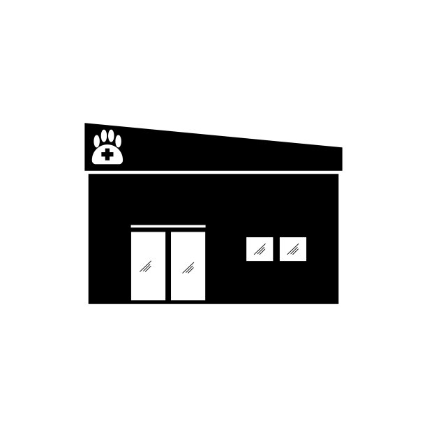 建筑兽医诊所标志爱动物eps图片下载