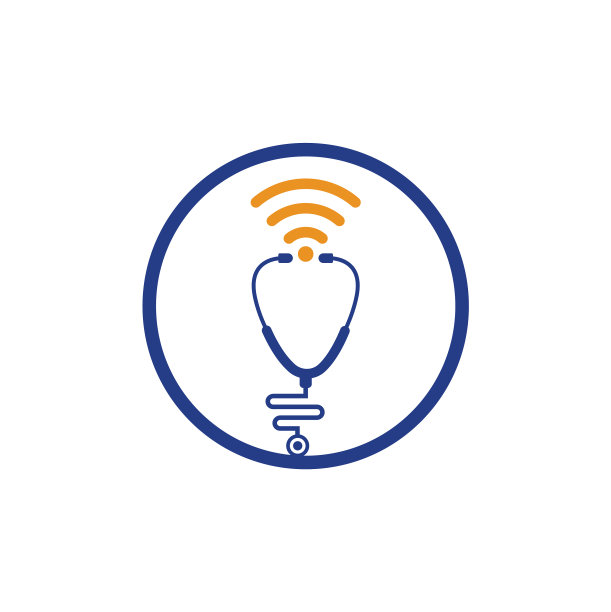 wifi医用听诊器标志图标设计图片下载