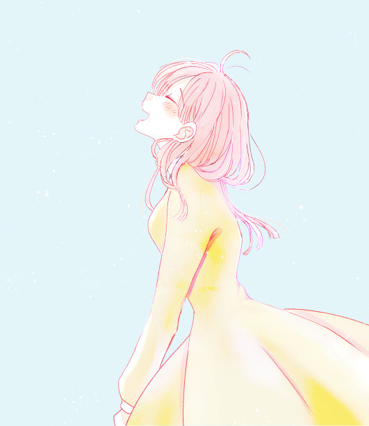 一个女人开心地笑的插图图片下载