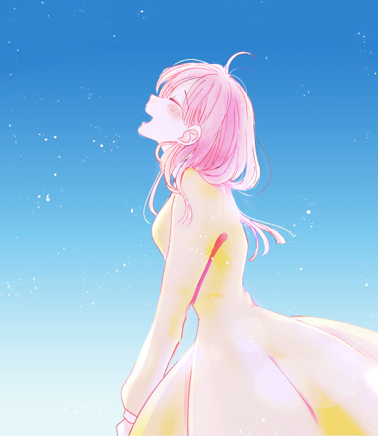 一个女人开心地笑的插图图片下载