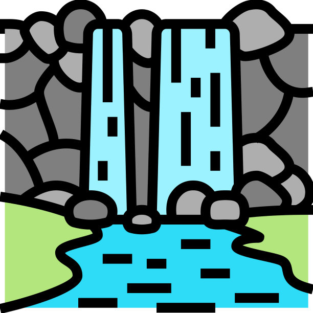 瀑布自然色图标图片下载