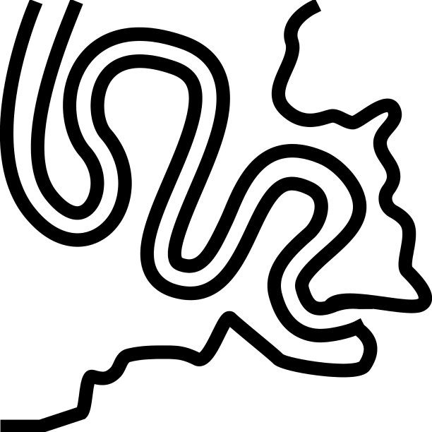 蜿蜒的河线图标图片下载