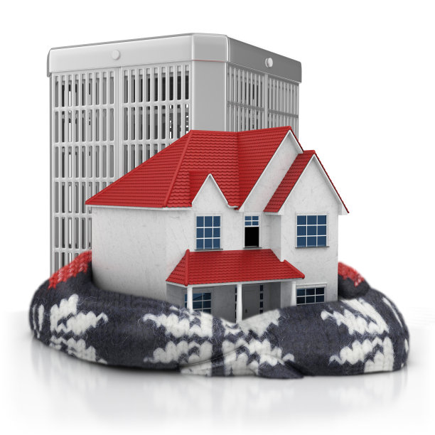 带热泵的隔热、生态冬季住宅。图片下载