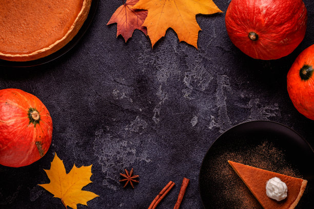 可食用的感恩节自制南瓜派图片下载