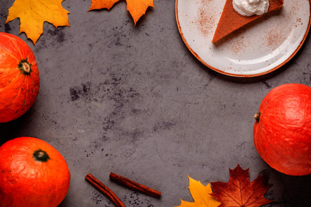 可食用的感恩节自制南瓜派图片下载