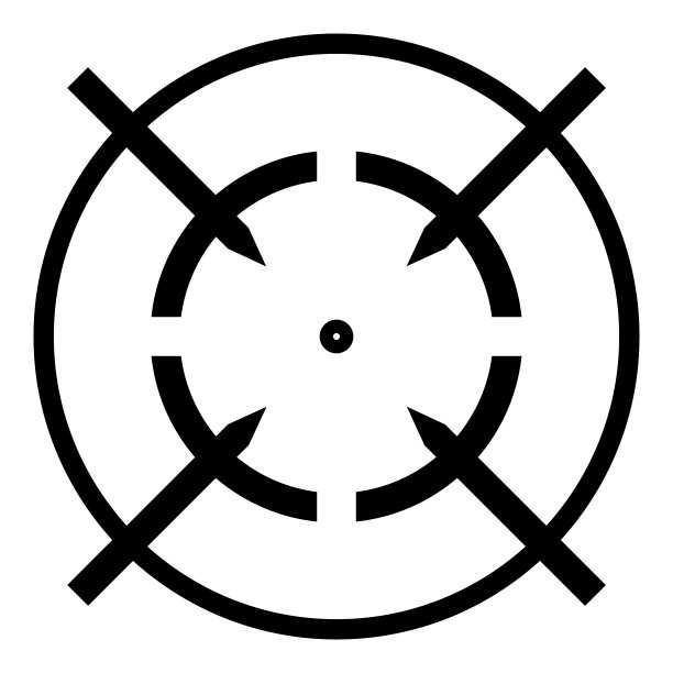 十字线瞄准镜光学瞄准平图标隔离上图片下载