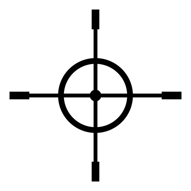 十字线瞄准镜光学瞄准平图标隔离上图片下载