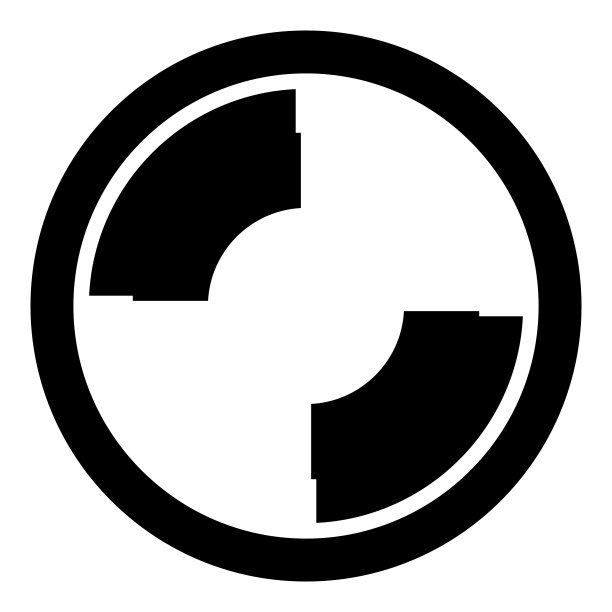十字线抽象圆盘字形扁平图标图片下载