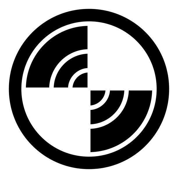 十字线抽象圆盘字形扁平图标图片下载