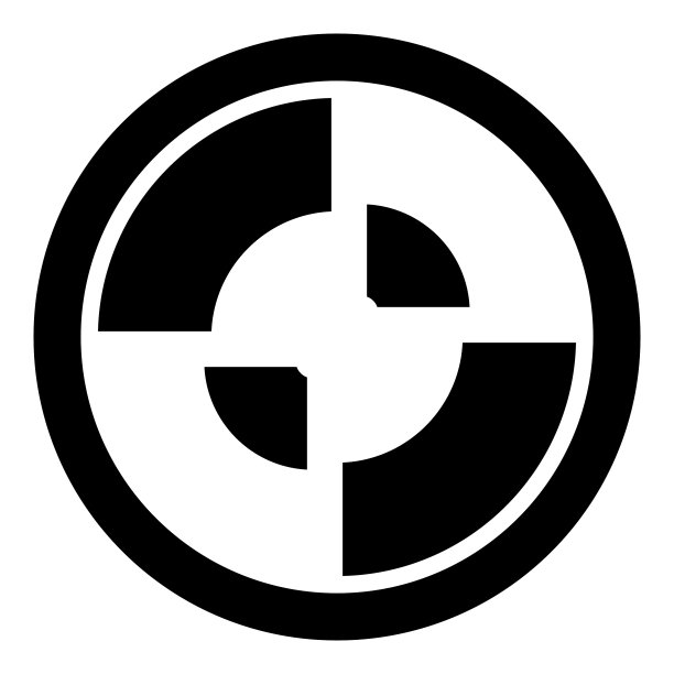 十字线抽象圆盘字形扁平图标图片下载