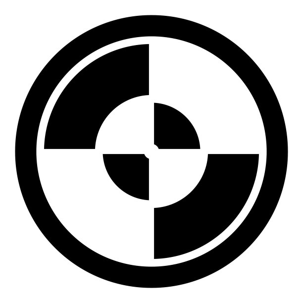 十字线抽象圆盘字形扁平图标图片下载