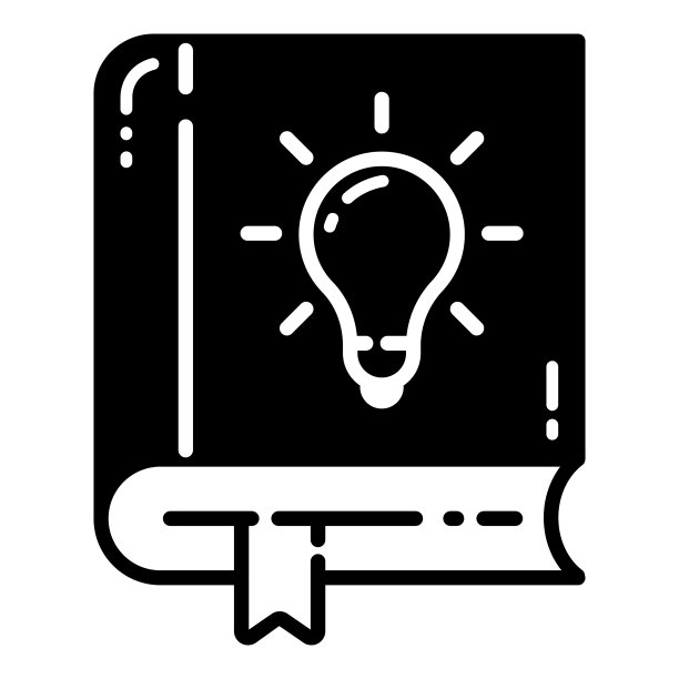 书与灯泡平面图标孤立在白色图片下载