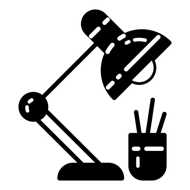 学校台灯平面图标孤立在白色上图片下载