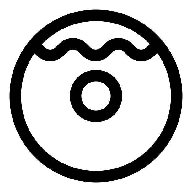 白色背景上的甜甜圈快餐扁平图标图片下载