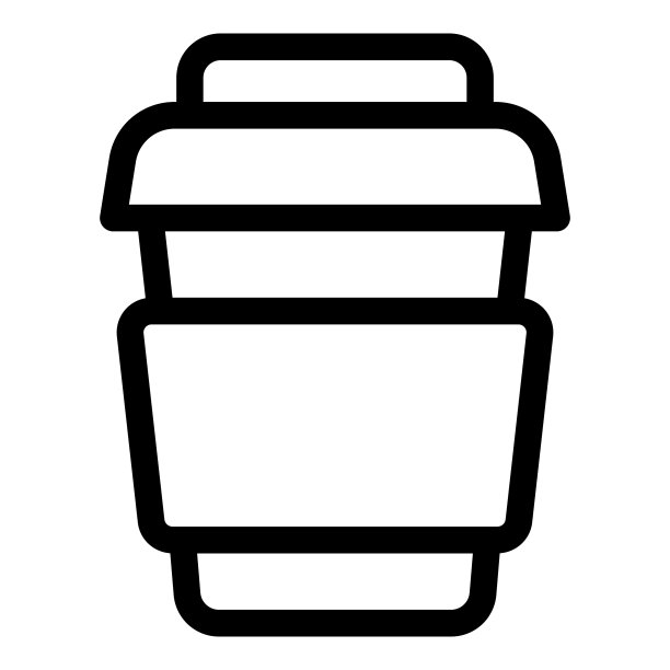 白色背景上的塑料杯扁平图标图片下载