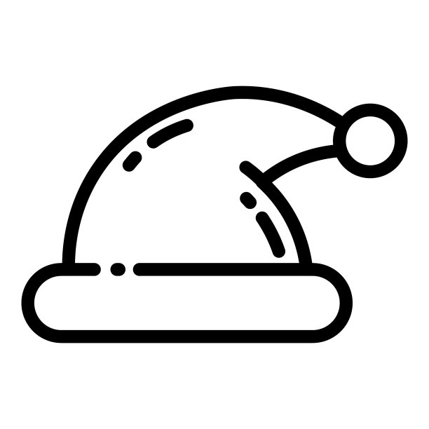 圣诞老人帽子扁平图标孤立在白色背景图片下载