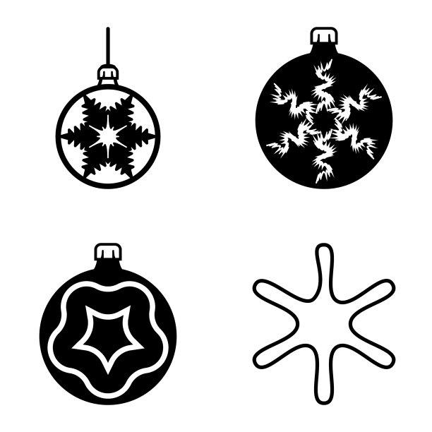 雪花平面图标设置在白色孤立图片下载