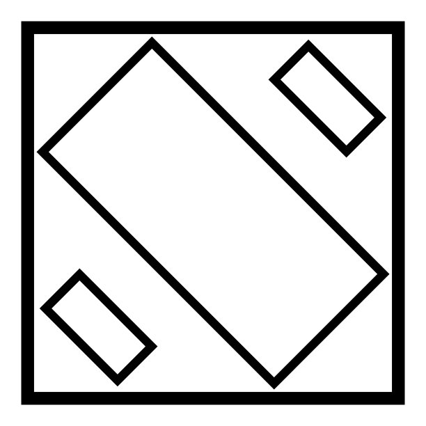 方形元素平面图标孤立在白色图片下载