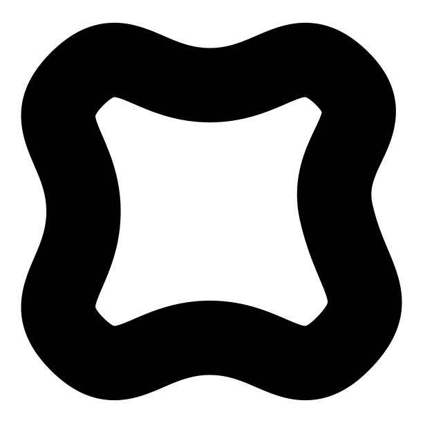 波浪方形圆形平面图标孤立在白色上图片下载