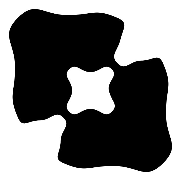 波浪方形圆形平面图标孤立在白色上图片下载