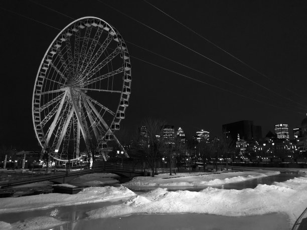 黑色——蒙特利尔的摩天轮图片下载