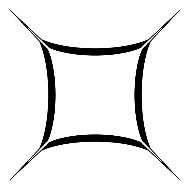 方形星抽象平面图标孤立在白色上图片下载