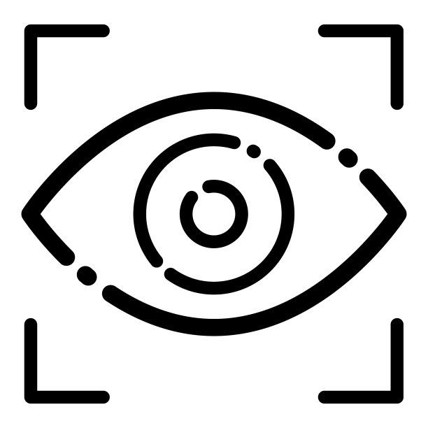眼睛扫描仪平面图标孤立在白色背景图片下载