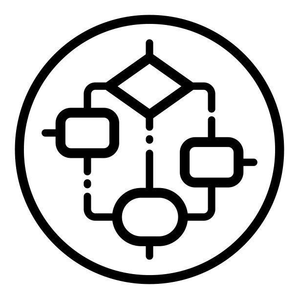 算法树圆形平面图标孤立在白色上图片下载