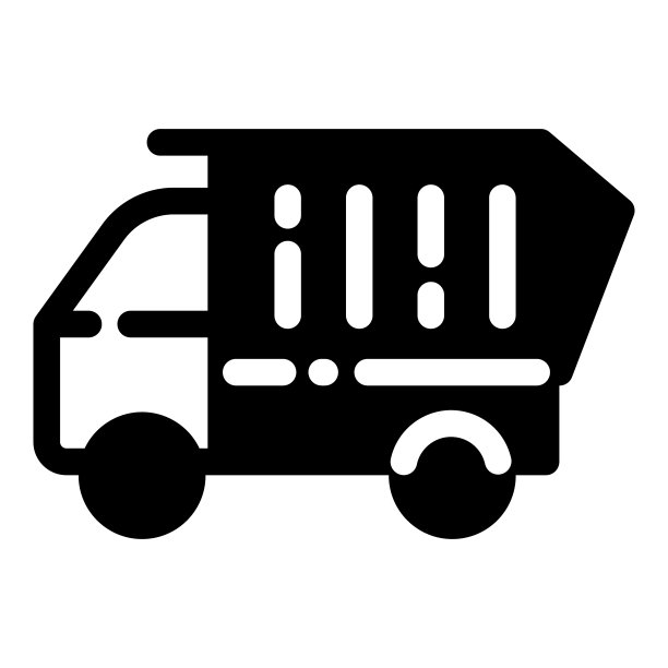 卡车字形平面图标孤立在白色背景上图片下载