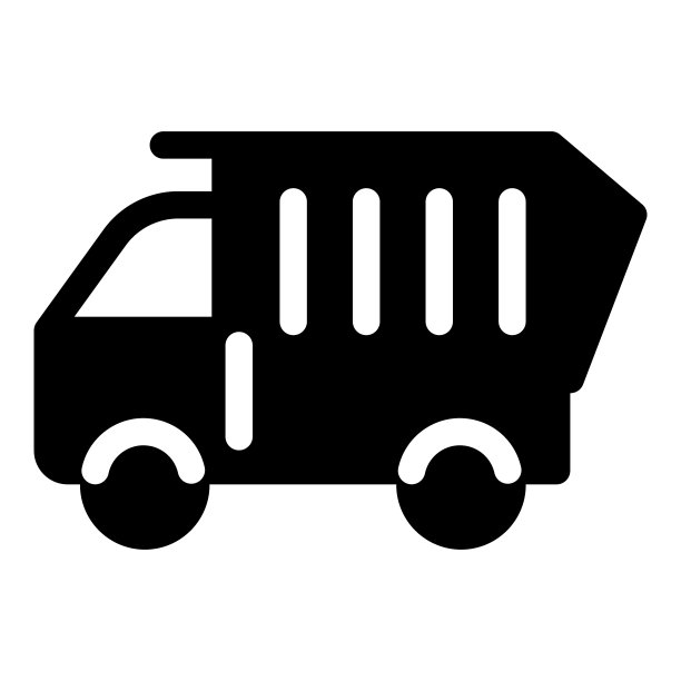 卡车字形平面图标孤立在白色背景上图片下载