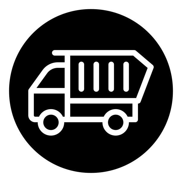 卡车字形平面图标孤立在白色背景上图片下载