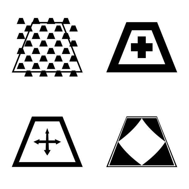 抽象的梯形平面图标被隔离在白色上图片下载