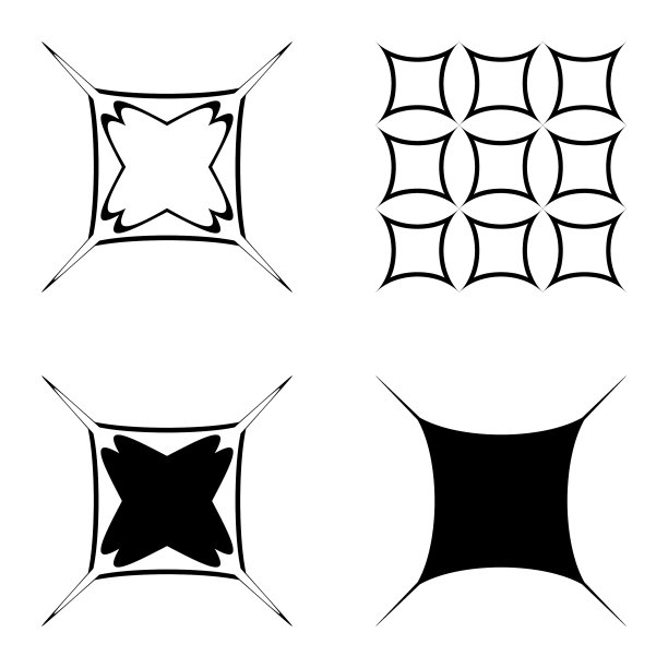 方形星平面图标设置孤立在白色图片下载